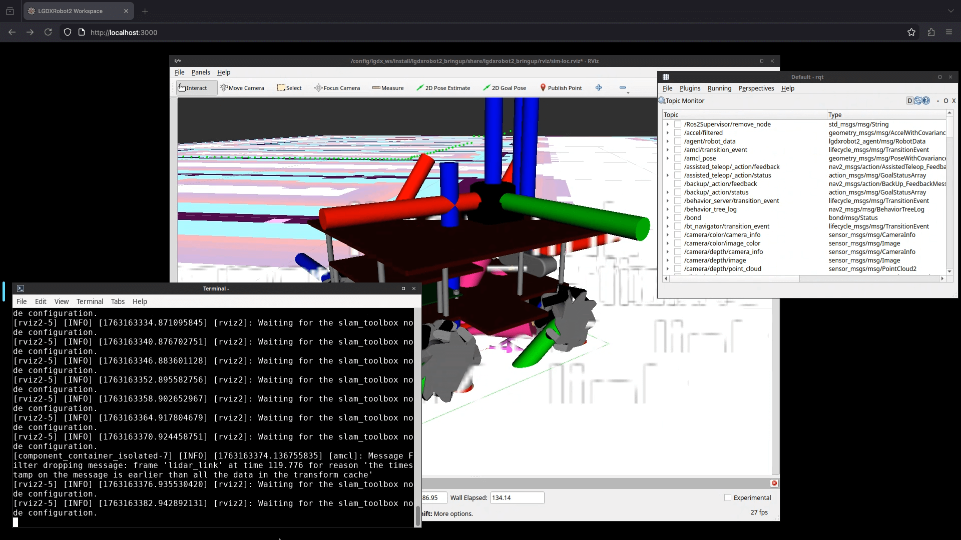 Screenshot of ROS 2 web interface
